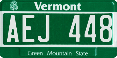 VT license plate AEJ448