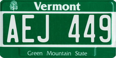 VT license plate AEJ449