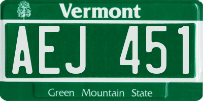 VT license plate AEJ451