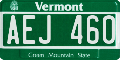 VT license plate AEJ460