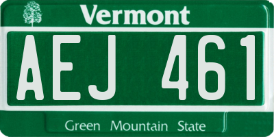 VT license plate AEJ461