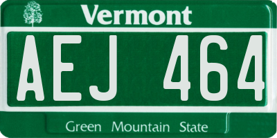 VT license plate AEJ464