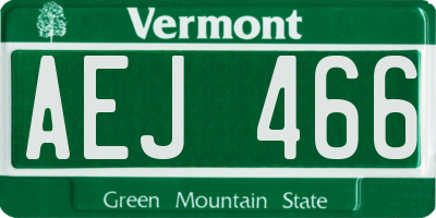 VT license plate AEJ466
