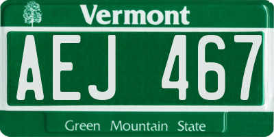 VT license plate AEJ467