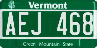 VT license plate AEJ468