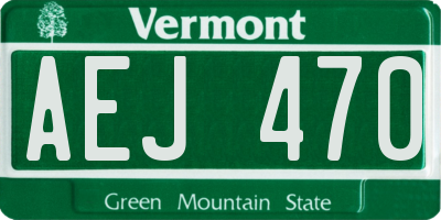 VT license plate AEJ470