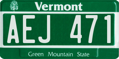 VT license plate AEJ471