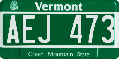 VT license plate AEJ473