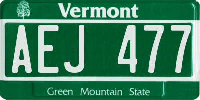 VT license plate AEJ477
