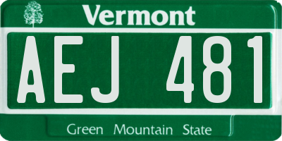 VT license plate AEJ481