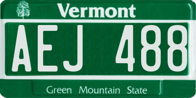 VT license plate AEJ488