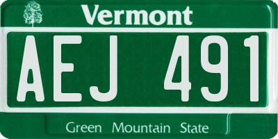 VT license plate AEJ491
