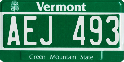 VT license plate AEJ493