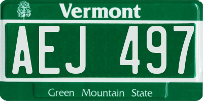 VT license plate AEJ497