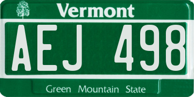 VT license plate AEJ498