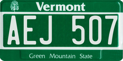 VT license plate AEJ507