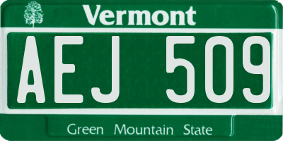 VT license plate AEJ509