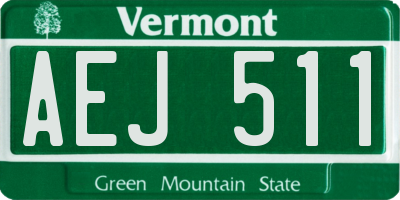 VT license plate AEJ511