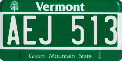VT license plate AEJ513