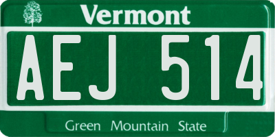 VT license plate AEJ514