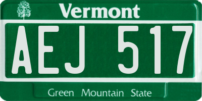 VT license plate AEJ517