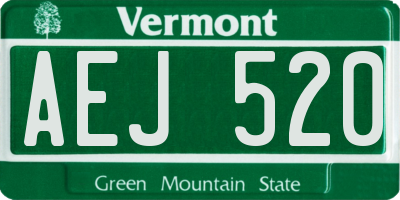 VT license plate AEJ520