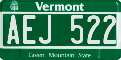 VT license plate AEJ522
