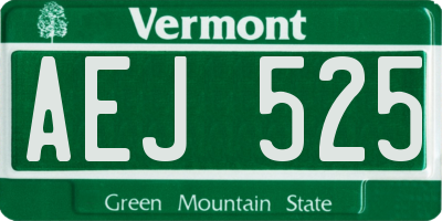 VT license plate AEJ525