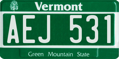 VT license plate AEJ531