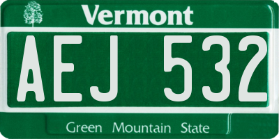 VT license plate AEJ532