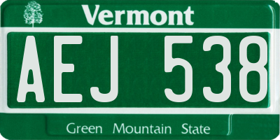 VT license plate AEJ538