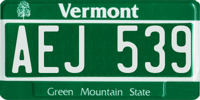 VT license plate AEJ539