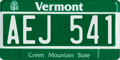 VT license plate AEJ541