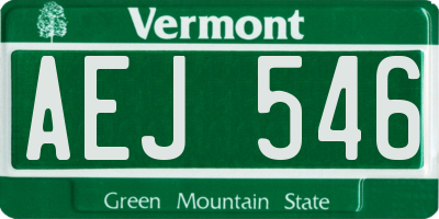 VT license plate AEJ546