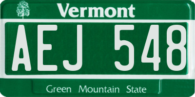 VT license plate AEJ548