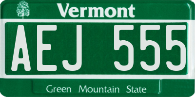 VT license plate AEJ555