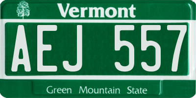 VT license plate AEJ557