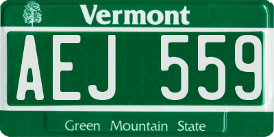 VT license plate AEJ559