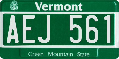 VT license plate AEJ561