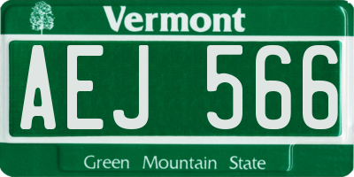 VT license plate AEJ566