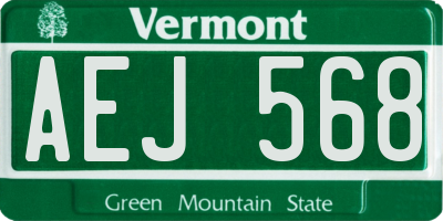 VT license plate AEJ568
