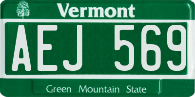 VT license plate AEJ569