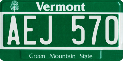 VT license plate AEJ570