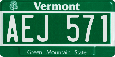 VT license plate AEJ571