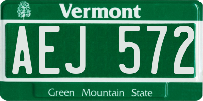 VT license plate AEJ572