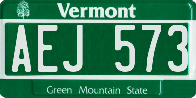 VT license plate AEJ573
