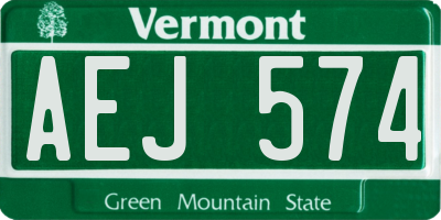 VT license plate AEJ574