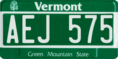 VT license plate AEJ575