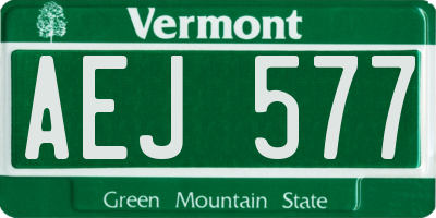 VT license plate AEJ577