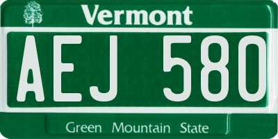 VT license plate AEJ580
